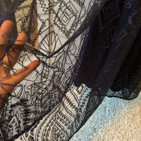 Navy Sequin and lace gown - Picture 6 of 11